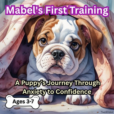 Mabel's children's picture book cover featuring illustrated English bulldog puppy, faith-based storybook teaching family values and unconditional love by Rooted & Resilient Shop